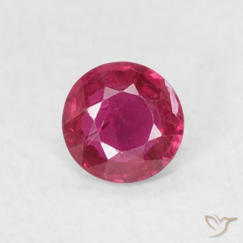 0.22ct 자연스러운 Medium Dark-Red 루비, 둥근, SI-I1