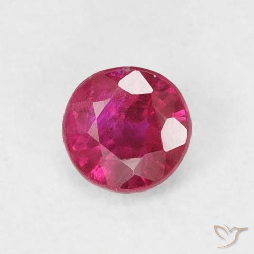 0.28ct 자연스러운 라이트 레드 루비, 둥근, SI-I1