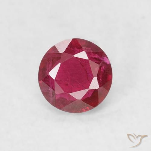 0.19ct 자연스러운 딥 레드 루비, 둥근, SI-I1