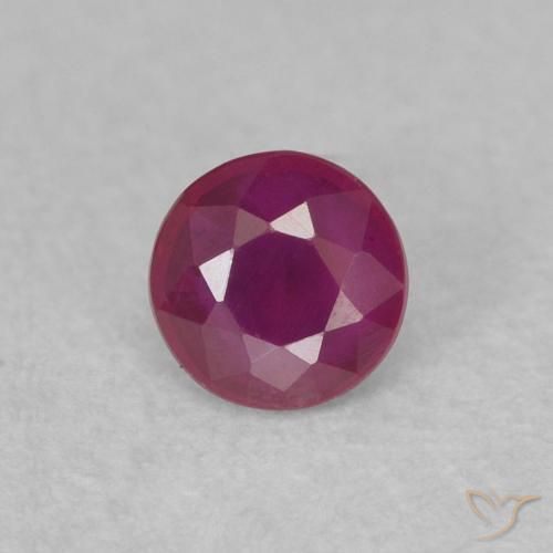 0.25ct 자연스러운 적자색 루비, 둥근, SI