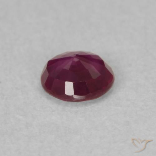 0.25캐럿 천연 붉은빛 퍼플 루비, 라운드 컷, 3.78 mm, SI