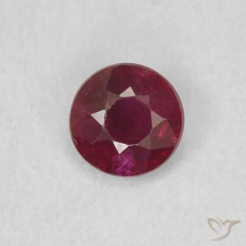0.26ct 자연스러운 딥 레드 루비, 둥근, SI