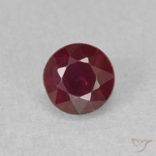 0.37ct 자연스러운 와인 레드 루비, 둥근, SI