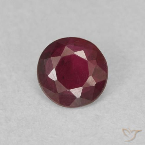 0.26ct 자연스러운 와인 레드 루비, 둥근, SI