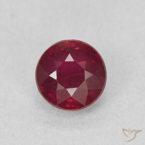 0.33ct 자연스러운 딥 레드 루비, 둥근, SI