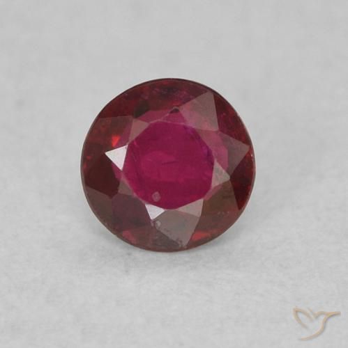 0.22ct 자연스러운 미디엄 레드 루비, 둥근, SI