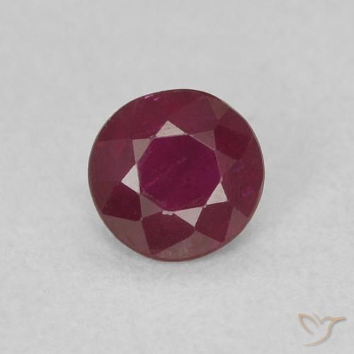 0.24ct 자연스러운 미디엄 레드 루비, 둥근, SI