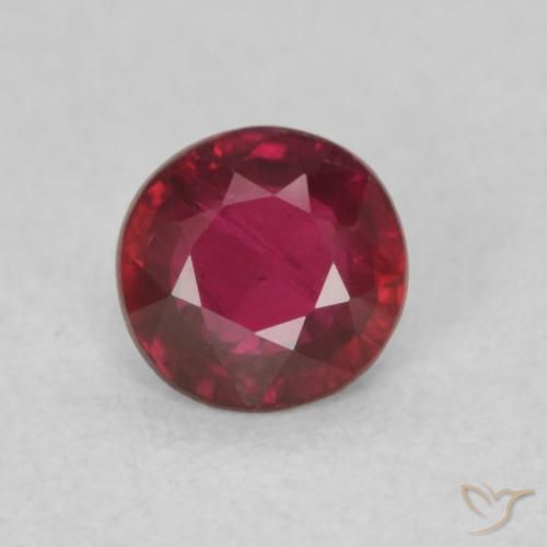 0.28ct 자연스러운 미디엄 레드 루비, 둥근, SI