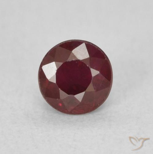 0.36ct 자연스러운 딥 레드 루비, 둥근, SI