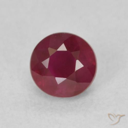 0.40ct 자연스러운 미디엄 레드 루비, 둥근, SI