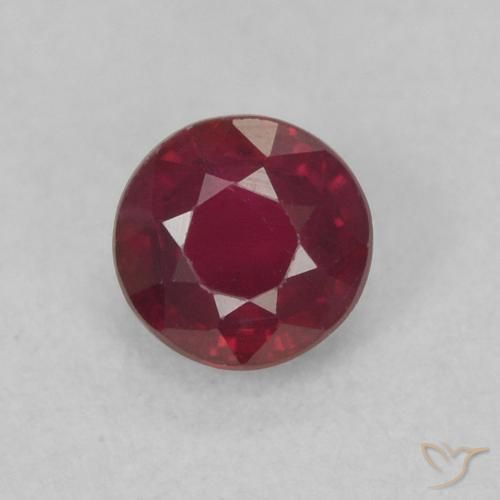 0.37ct 자연스러운 미디엄 레드 루비, 둥근, SI