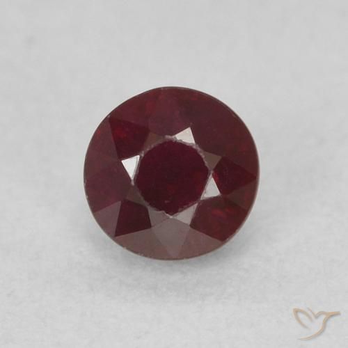 0.36ct 자연스러운 딥 레드 루비, 둥근, SI