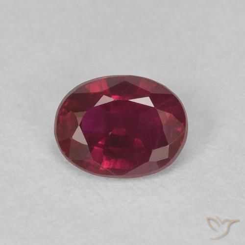 0.41ct 자연스러운 딥 레드 루비, 타원형, VS