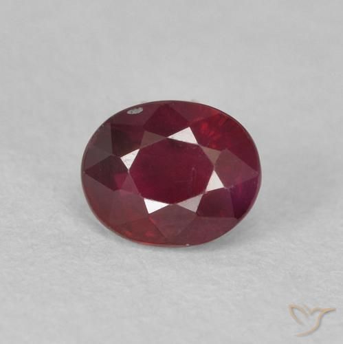 0.53ct 자연스러운 와인 레드 루비, 타원형, VS