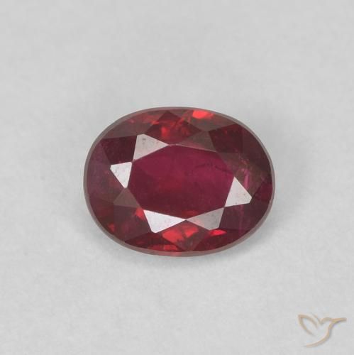 0.43ct 자연스러운 딥 레드 루비, 타원형, VS