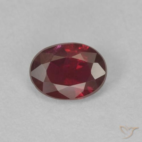 0.39ct 자연스러운 딥 레드 루비, 타원형, VS