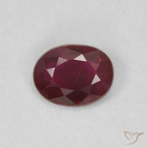 0.42ct 자연스러운 딥 레드 루비, 타원형, VS