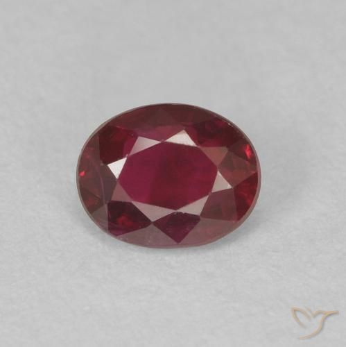 0.46ct 자연스러운 딥 레드 루비, 타원형, VS