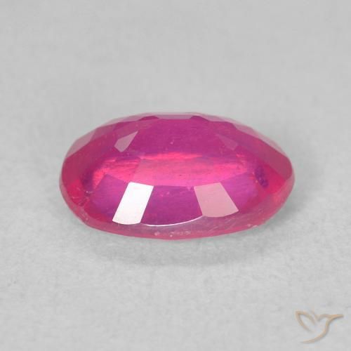 1.61캐럿 천연 Medium Dark-Pink 루비, 타원형, VS