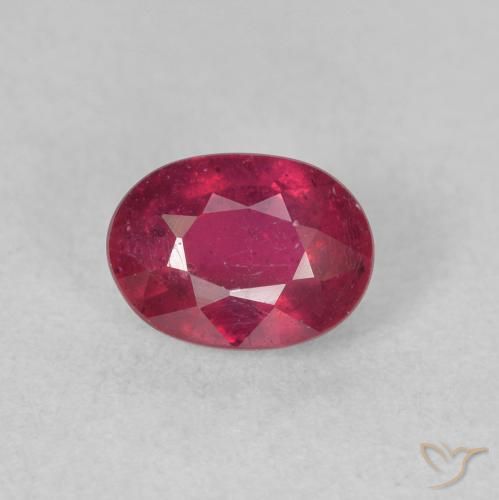 1.53ct 자연스러운 딥 레드 핑크 루비, 타원형, VS