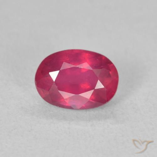 1.34ct 자연스러운 붉은빛이 도는 핑크 루비, 타원형, VS