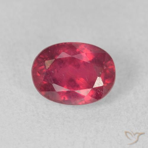 1.20ct 자연스러운 딥 레드 핑크 루비, 타원형, VS