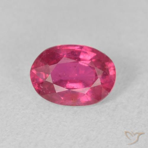 0.98ct 자연스러운 라이트 레드 루비, 타원형, VS