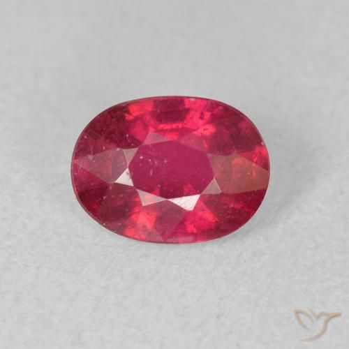 0.99ct 자연스러운 라이트 레드 루비, 타원형, VS