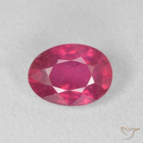 1.12ct 자연스러운 붉은빛이 도는 핑크 루비, 타원형, VS
