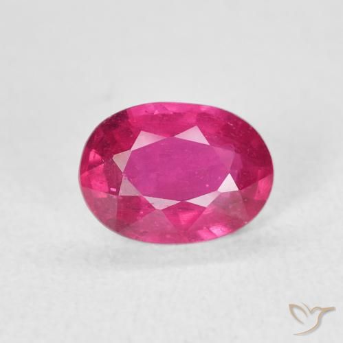 1.35ct 자연스러운 라이트 레드 루비, 타원형, VS