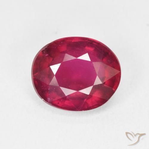 5.05ct 자연스러운 Medium Dark-Red 루비, 타원형, VS