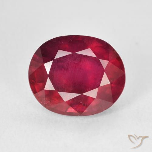7.45ct 자연스러운 Medium Dark-Red 루비, 타원형, VS