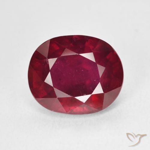 7.67ct 자연스러운 피처럼 붉은 루비, 타원형, VS