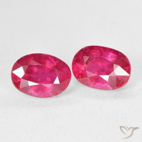 2.82캐럿 천연 Medium Dark-Pink 루비 보석, 타원형, VS