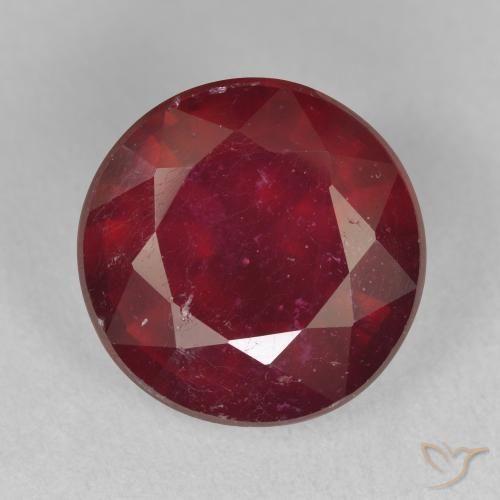 12.44ct 자연스러운 와인 레드 루비, 둥근, VS-SI