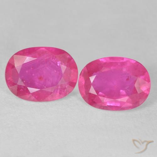 3.08ctw 자연스러운 Medium Dark-Pink 루비, 타원형, VS-SI