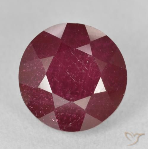 5.73ct 자연스러운 다크 레드 루비, 둥근, VS-SI