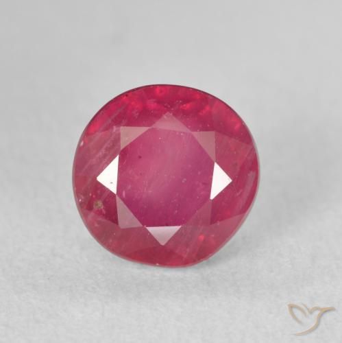 2.62ct 자연스러운 분홍빛이 도는 빨강 루비, 둥근, VS-SI