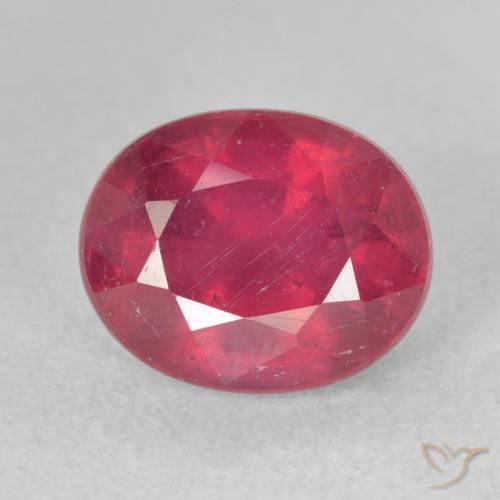 4.15ct 자연스러운 분홍빛이 도는 빨강 루비, 타원형, VS-SI