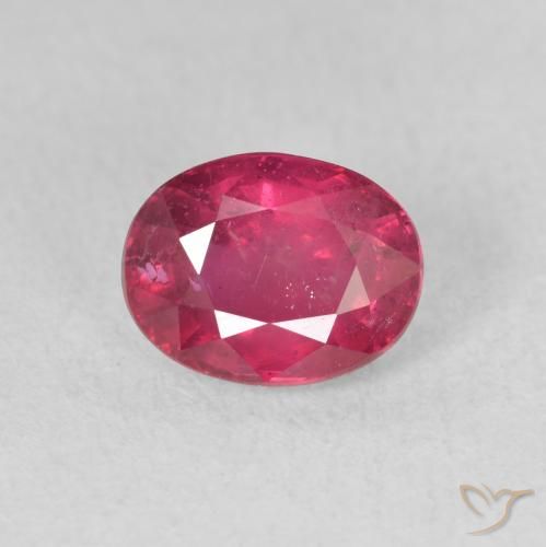 1.82ct 자연스러운 분홍빛이 도는 빨강 루비, 타원형, VS-SI