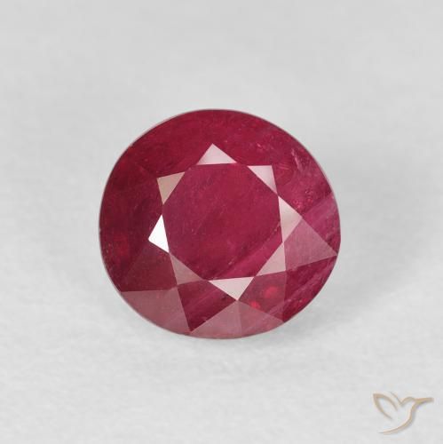 2.11ct 자연스러운 피처럼 붉은 루비, 둥근, VS-SI