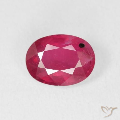 1.49ct 자연스러운 분홍빛이 도는 빨강 루비, 타원형, VS-SI