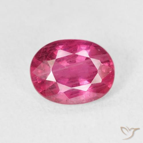1.67ct 자연스러운 분홍빛이 도는 빨강 루비, 타원형, SI