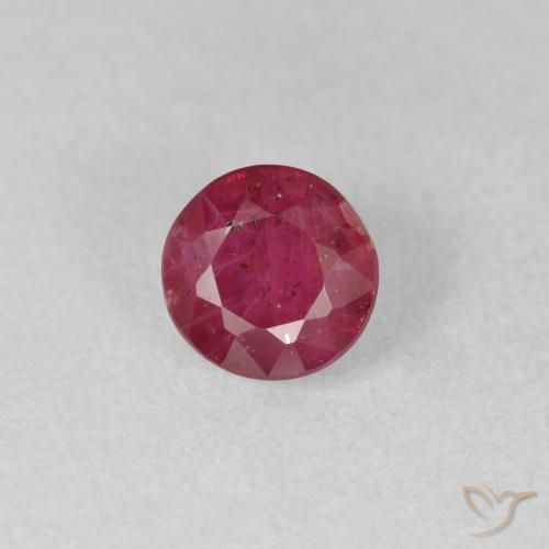 1.22ct 자연스러운 미디엄 레드 루비, 둥근, VS-SI