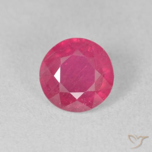 1.74ct 자연스러운 분홍빛이 도는 빨강 루비, 둥근, VS-SI