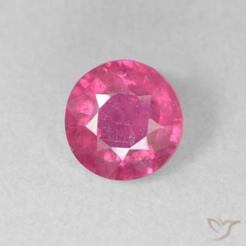 1.32ct 자연스러운 핫 핑크 루비, 둥근, VS-SI
