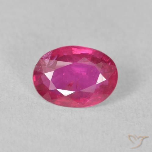 1.23ct 자연스러운 미디엄 레드 루비, 타원형, VS-SI