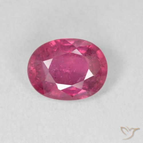 1.68ct 자연스러운 분홍빛이 도는 빨강 루비, 타원형, VS-SI