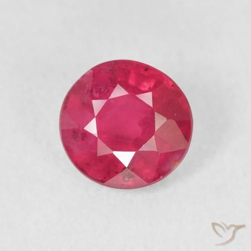1.48ct 자연스러운 붉은빛이 도는 핑크 루비, 둥근, VS-SI