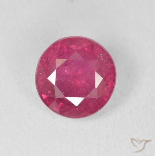 2.18ct 자연스러운 미디엄 레드 루비, 둥근, VS-SI